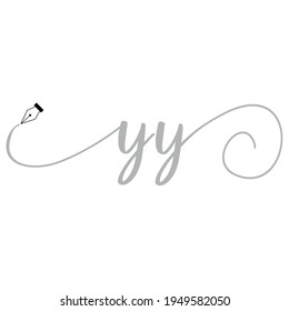 Initial YY logo handwriting business illustration fashion simple