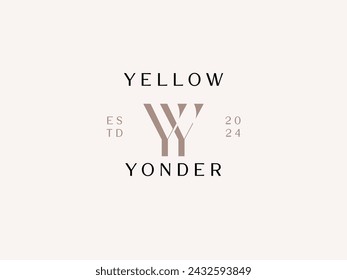  Initial YY for Yellow Yonder Lady Preneur Logo Template for businesswoman