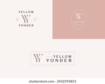  Initial YY for Yellow Yonder Lady Preneur Logo Template for businesswoman