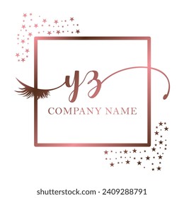 Initial YZ calligraphy company eye and eyelash handwriting