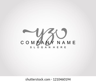 Initial YZ handwriting logo vector