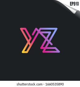 Initial YZ Logo monogram design template. Simple elegant shape style modern logo.