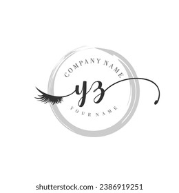 Initial YZ monogram eye and eyelash handwriting