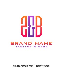 Initial Z & B abstract logo template vector
