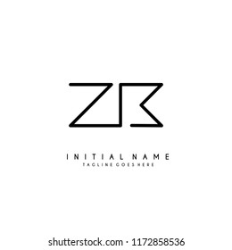 Initial Z B minimalist modern logo identity vector