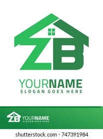 Initial Z & B real estate logo template vector