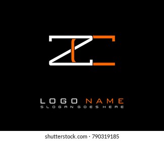 Initial Z & C minimalist logo template vector