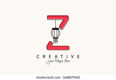 Initial Z Creative Logo Icon Design. Elegant happy chinese new year design with letter style.