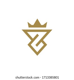 Initial Z crown gold logo