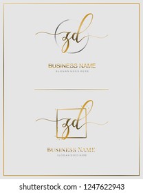 Initial Z D ZD handwriting logo vector. Letter handwritten logo template.
