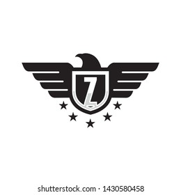 Initial Z eagle shield logo template vector