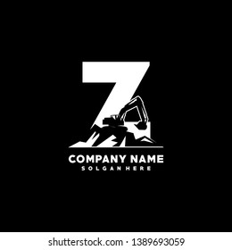 Initial Z excavator logo concept template vector
