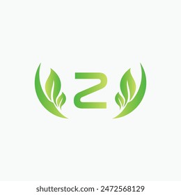 Initial Z Green Letter and Leaf for Modern Beauty Nature Cosmetic, Vegan, Environmental, Nutrition Consultant Service Company Logo Idea

