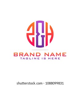 Initial Z & H abstract logo template vector
