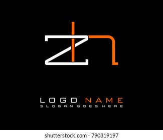 Initial Z & H minimalist logo template vector