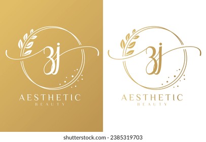 Initial Z and J Feminine Logo Design