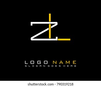 Initial Z & L minimalist logo template vector