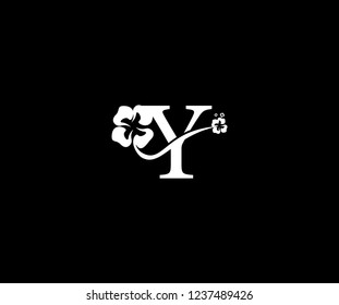Initial Z Letter with Abstract Hibiscus Flower Swoosh Monogram Logotype
