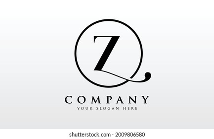 Initial Z letter Black Color With White Background Logo Design vector Template. Calligraphy Letter Z Logo Design