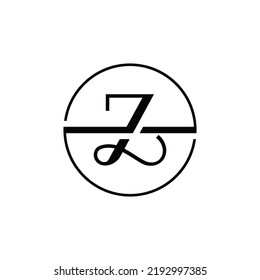 Initial Z letter circle logo design With White Background.