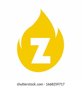 Initial Z letter fire logo, Vector design.