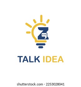 Initial Z Letter with Light Bulb and Chat Icon for Innovative Technology Company Logo Idea Template