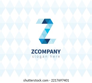 Initial Z letter logo design 3d