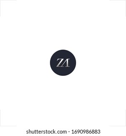 initial Z A letter logo emblem design