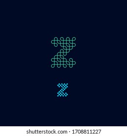 initial Z letter logo lines design