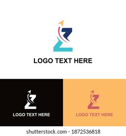 Initial Z letter modern logo with arrow plane for logistic, travel, start up template brand