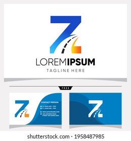 Gráfico vectorial de diseño del logotipo de la ruta de la carta Z inicial