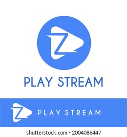 Initial Z Letter Simple Modern Multimedia, Video Play, Film, Movie, Stream, Virtual Logo Business Concept