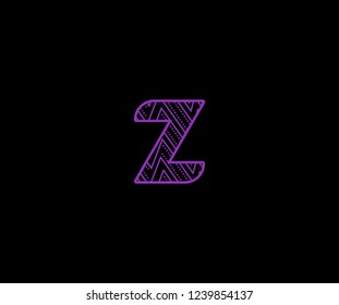 initial Z letter zig zag dots pattern modern futuristic logotype