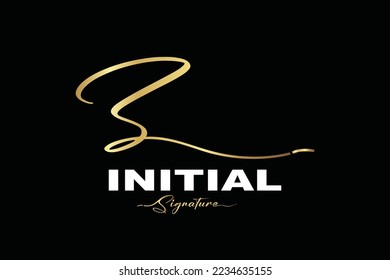 Initial Z Logo Design in Elegant Gold Handwriting Style. Z Signature Logo or Symbol for Wedding  Fashion  Jewelry  Boutique  and Business Brand Identity