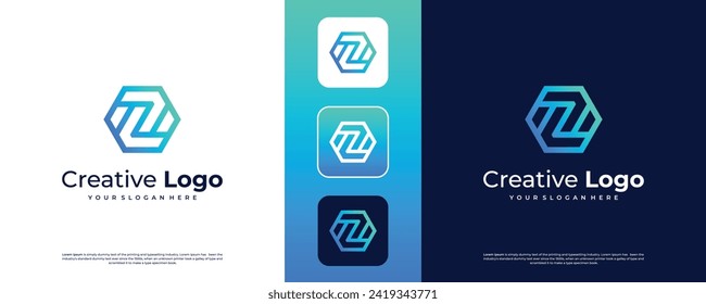 Initial Z logo design. Innovative high tech logo template.