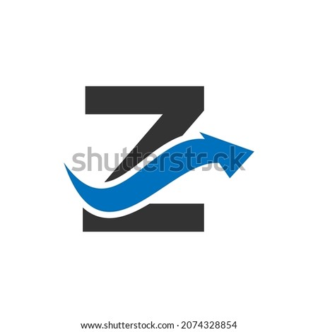 Initial Z logo, Letter Z And Financial Arrow Combination Sign. Finance Logo On Z Letter Concept. Marketing And Financial Business Logo