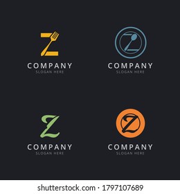 Initial Z logo with restaurant elements