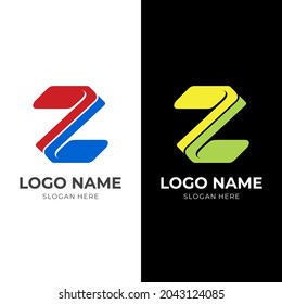 initial Z logo vector with flat colorful style