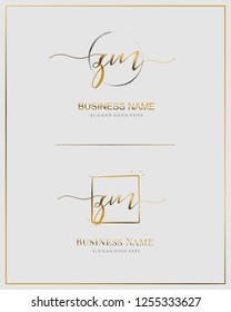 Initial Z M ZM handwriting logo vector. Letter handwritten logo template.