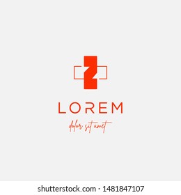 initial z medical cross logo vector design illustration