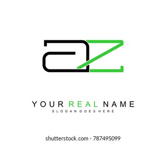 Initial A & Z minimalist logo template vector
