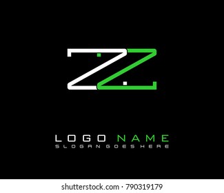 Initial Z & Z minimalist logo template vector