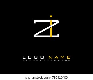 Initial Z & I minimalist logo template vector