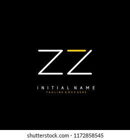 Initial Z Z minimalist modern logo identity vector