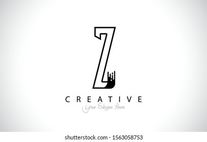 Initial Z Modern Creative Design Logo. Letter Z Icon Logo with line and dot style Vector Illustration.