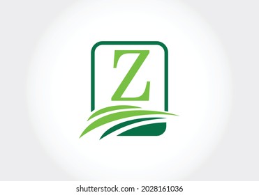 Initial Z monogram alphabet with agriculture. agriculture logo design vector template. Font emblem. Modern vector logo for business and company identity