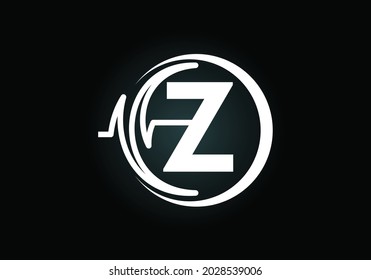 Initial Z monogram alphabet with health Pulse. Heartbeat logo icon design vector. Font emblem. Logo for medical or health business, and company identity