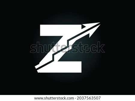 Initial Z monogram alphabet symbol design incorporated with the arrow. Financial or success logo concept. Font emblem. Logo for business and company identity