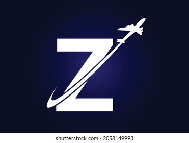 Initial Z monogram letter alphabet with a travel logo design. Font emblem. Modern vector logotype for business and company identity.