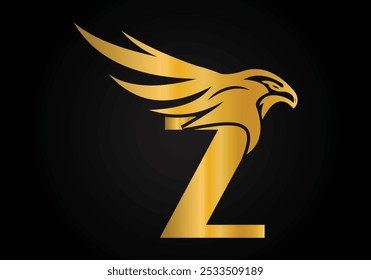 Anfangsbuchstabe des Z-Monogramms mit Adlerkopfsymbol. Brief mit Adler Logo Design Vektor Vorlage
